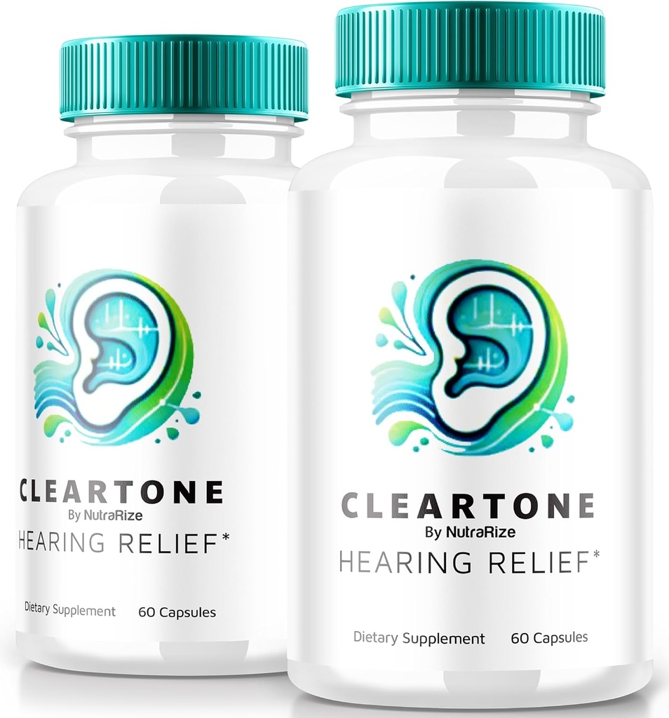 NutraRize (2 Pack) ClearTone Tinnitus, Clear Tone Pills for Hear, ClearTone Pills Supplement for General Ear Health, Resmi Auditory Support Capsules, ClearTones Review (120 Capsules)