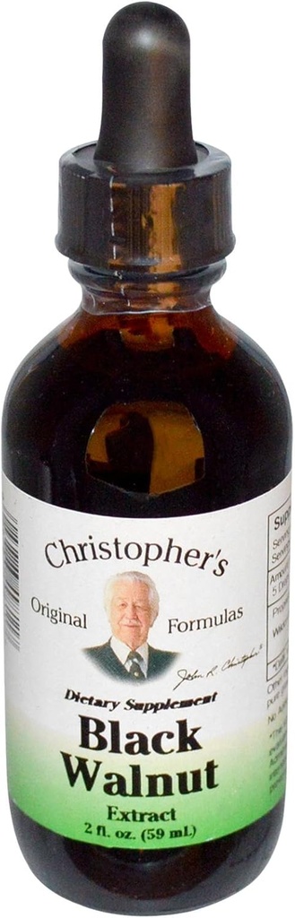 Christopher'ın Orijinal Formulas Black Walnut Extract, Herbal Liquid Supplement, 2 oz