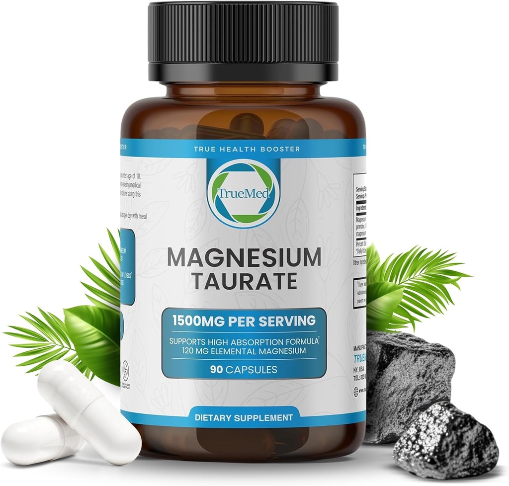 Doğal Taurate Supplement 1500 mg with 90 Capsules - 30 Days Supply for Sleep Support, Heart Health, Relaxation, Blood Pressure Balance ve Energy Boost