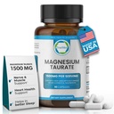 Natural Magnesium Taurate Supplement 1500 mg με 90 κάψουλες - 30 ημέρες προσφοράς για την υποστήριξη του ύπνου, την υγεία της καρδιάς, την χαλάρωση, την ισορροπία αρτηριακής πίεσης, και την ενίσχυση της ενέργειας