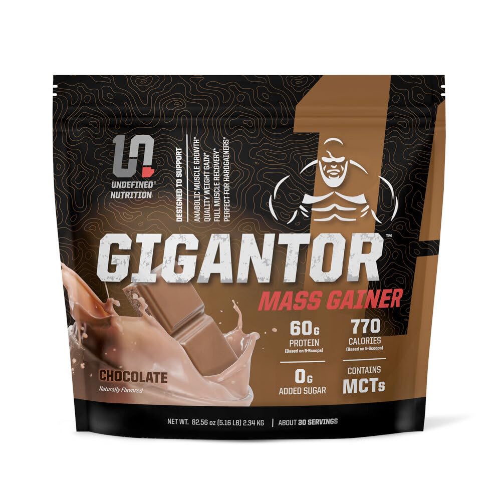 Tanımlanmamış Beslenme Gigantor Mass Winer Tarafından Brian Shaw (60g proteini, 30 Hizmet, 790 Kalite Calories) – 5 Aşamalı Protein Sert Kazananı (5.16 lbs, Chocolate)