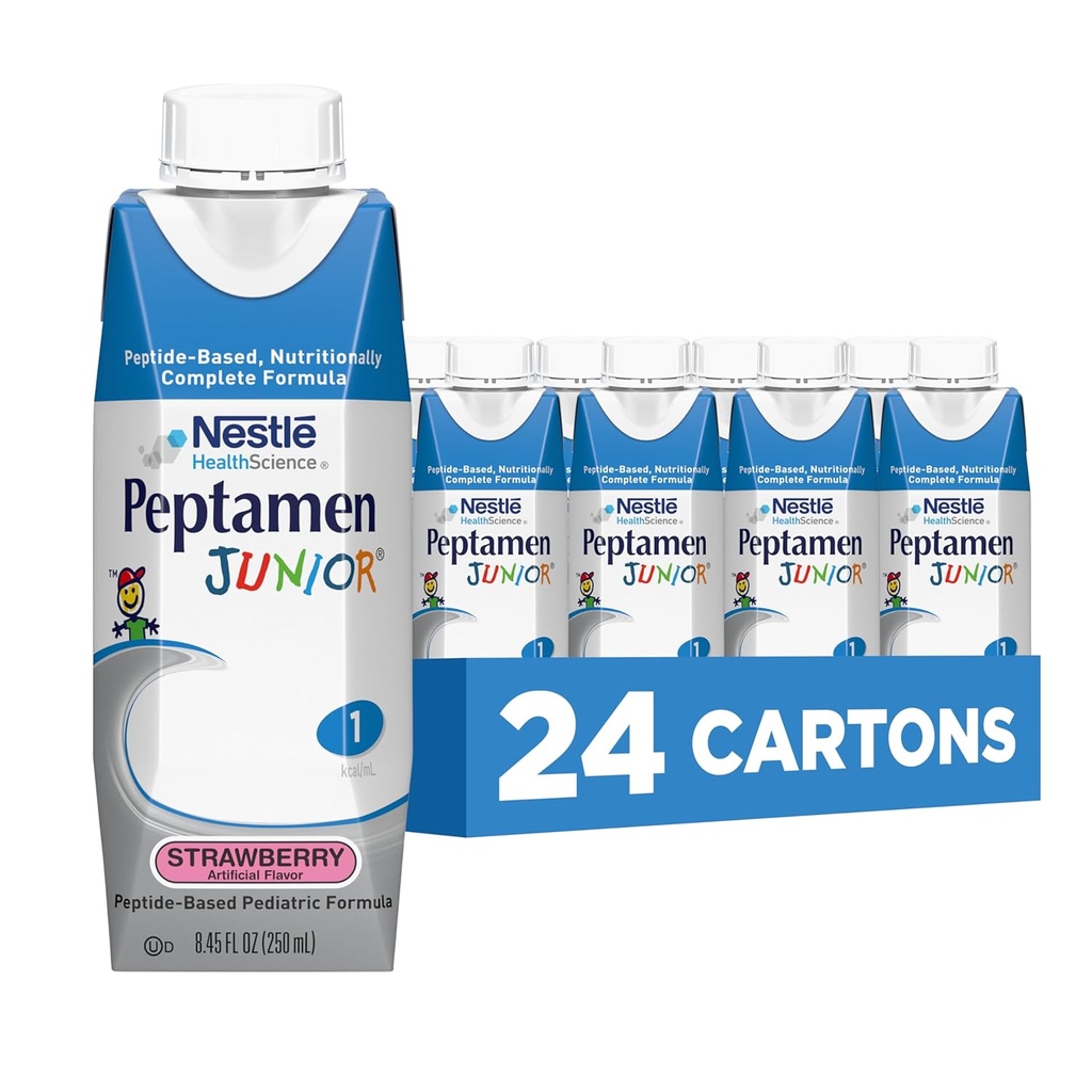 Peptamen Junior συμπλήρωμα, Φράουλα, 8.45 ρευστή ουγγιά, συσκευασία των 24