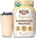 KOS Vegan Protein Toz Erythritol Free, Vanilla USDA Organik - Pea proteini, Plant bazlı Superfood Vitamins & Minerals - Keto, Süt Free - Kadınlar ve Erkekler için Meal Emekliliği, 28 Hizmet