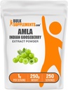 BulkSupplements.com Amla Extract Powder - ινδικό εκχύλισμα Gooseberry, σκόνη Amla - Χωρίς γλουτένη, 1g ανά υπηρεσία, 250g (8,8 oz) (πακέτο του 1)