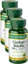 Nature's Bounty Ginkgo Biloba Capsules 120 mg, Memory Support Supplement, Supports Brain Function and mental Alertness, 100 Capsules (Pack of 3)