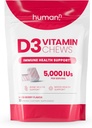 Humann Vitamin D3 Chews - Yüksek Potency Vitamin D 5000iu (12574)) Sağlıklı Mood, Immunity, Respiratory Health & Bone Health, Karma Berry Flavor, 30-Count D 5000iu (12506) Yardım eder