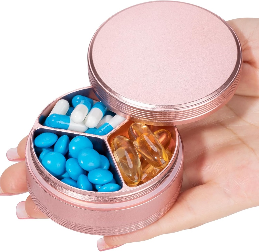 Metal Pill Box 3 Karşılaştırma - Pocket veya Purse için Su Pill Konteyner, Portatif Seyahat Pill Organize Edici Heavy Duty Daily Pill Case for Drug, Vitamin Vitamin Vitamin