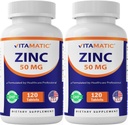 Vitamatic çinko 50mg, çinko Gluconate 120 Kont - Immunity Supplement (Top 240 Tablet) - 2 Pack