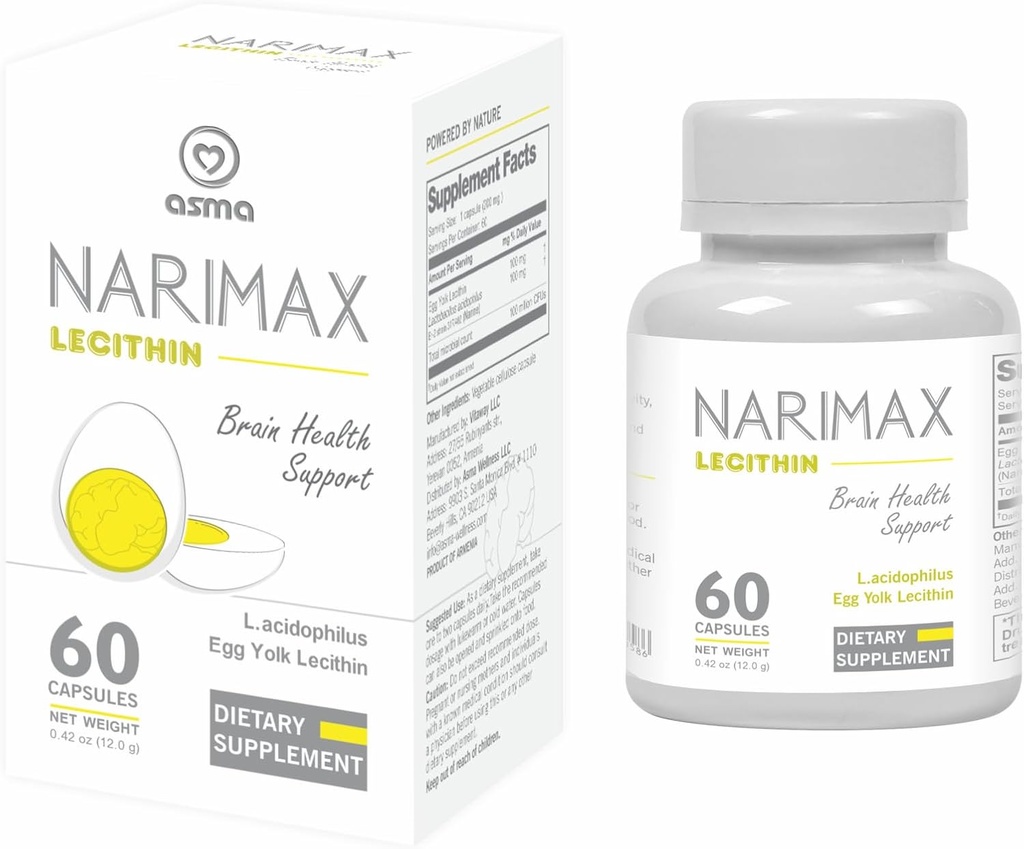 Asma Narimax Lecithin Beslenme Supplement, 60 Veg Capsules