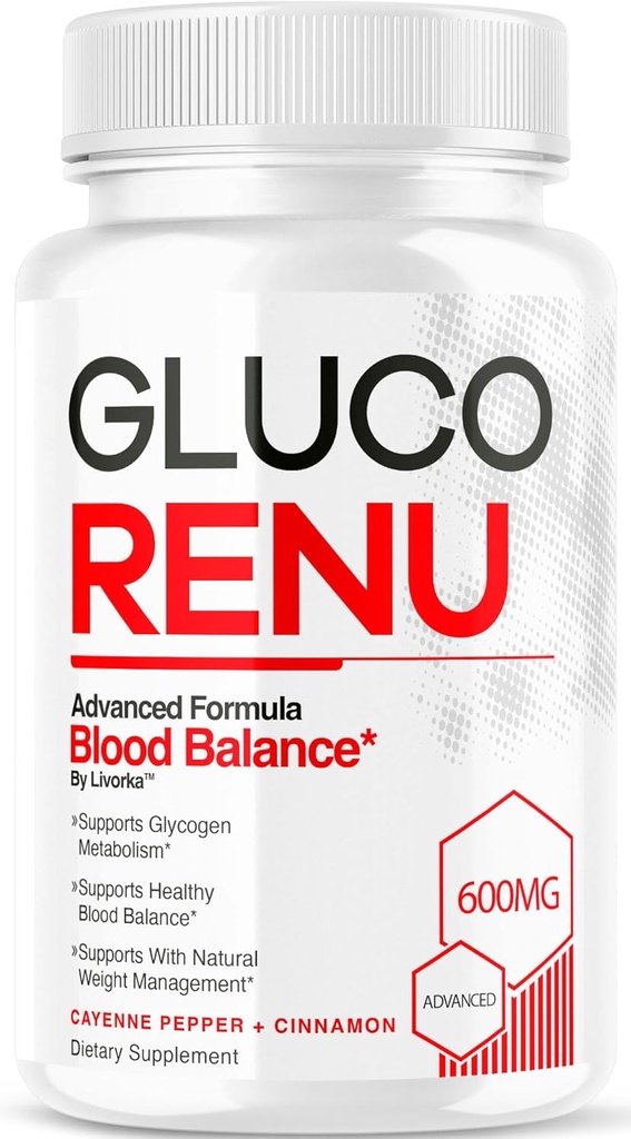 Gluco Renu Capsules - Resmi Gluco Renu, GlucoRenu Pills, Premium Formula Gluco Renu Supplement, Natural Support GlucoRenu, Gluco Renu Premium Formula, 30 Capsules for 1 Ay