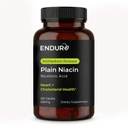 Endur Plain Niacin (Nicotinic Acid), Kalp Sağlığı ve Sağlıklı Cholesterol Balance Supplement, Immediate-Release Formula, Gluten Free, 500 mg (100 Tablet)