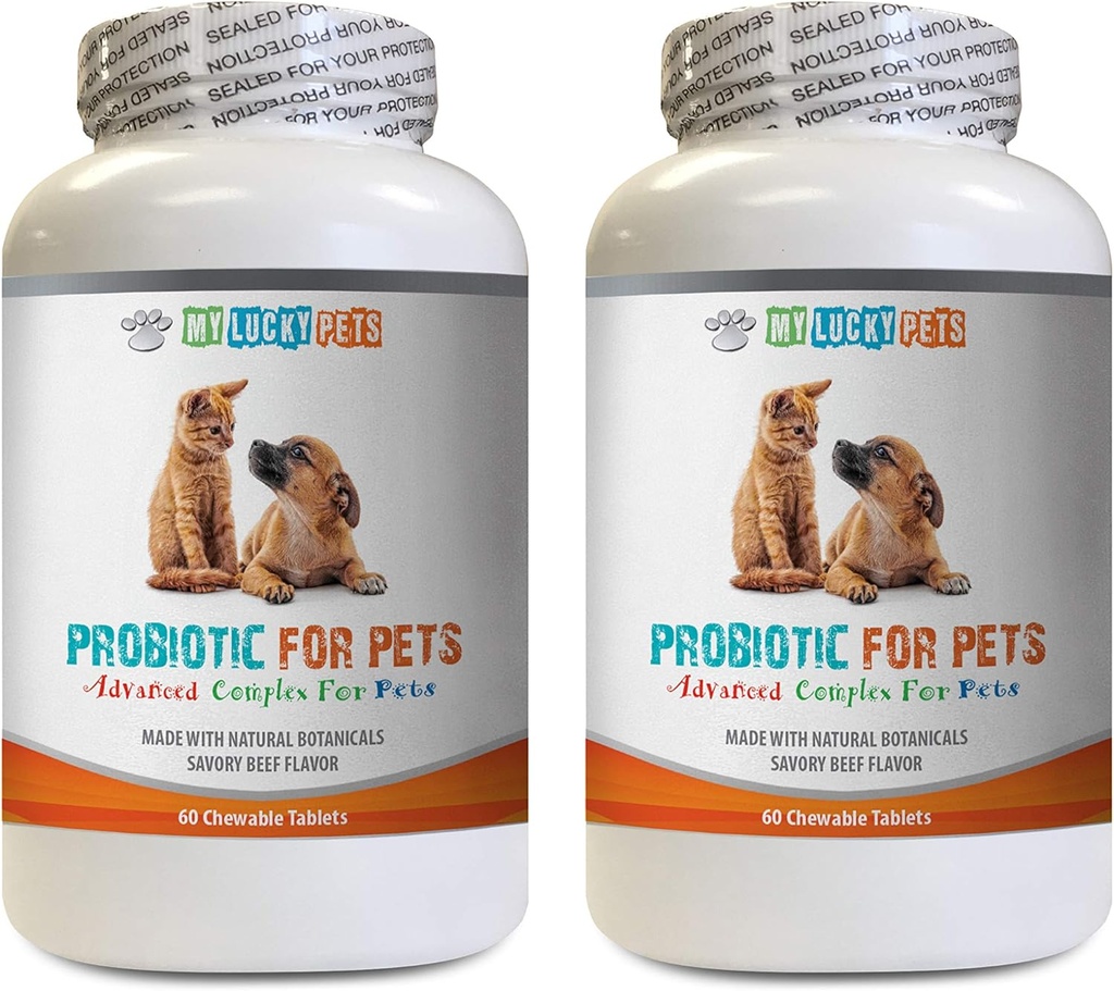 Köpek probiyotik sindirim enzimleri - PET PROBIOTIC - DOGS AND CATS - DIGESTIVE BOOST - BAD BREATH AND STOP DIARRHEA - lactobacillus tükürücü - 2 Şişe (120 Tedavi)
