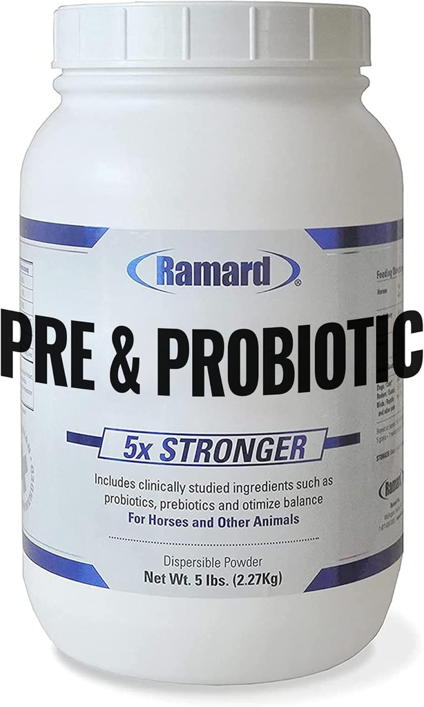 Ramard Total Prebiyotik & Probiyotik Equine Formula - Atlar için Doğal Digestive Supplement, Nutrient Abors, Foal Support Pro & Pre Biotics for Livestocks and Horse 5 lbs Jar Jar