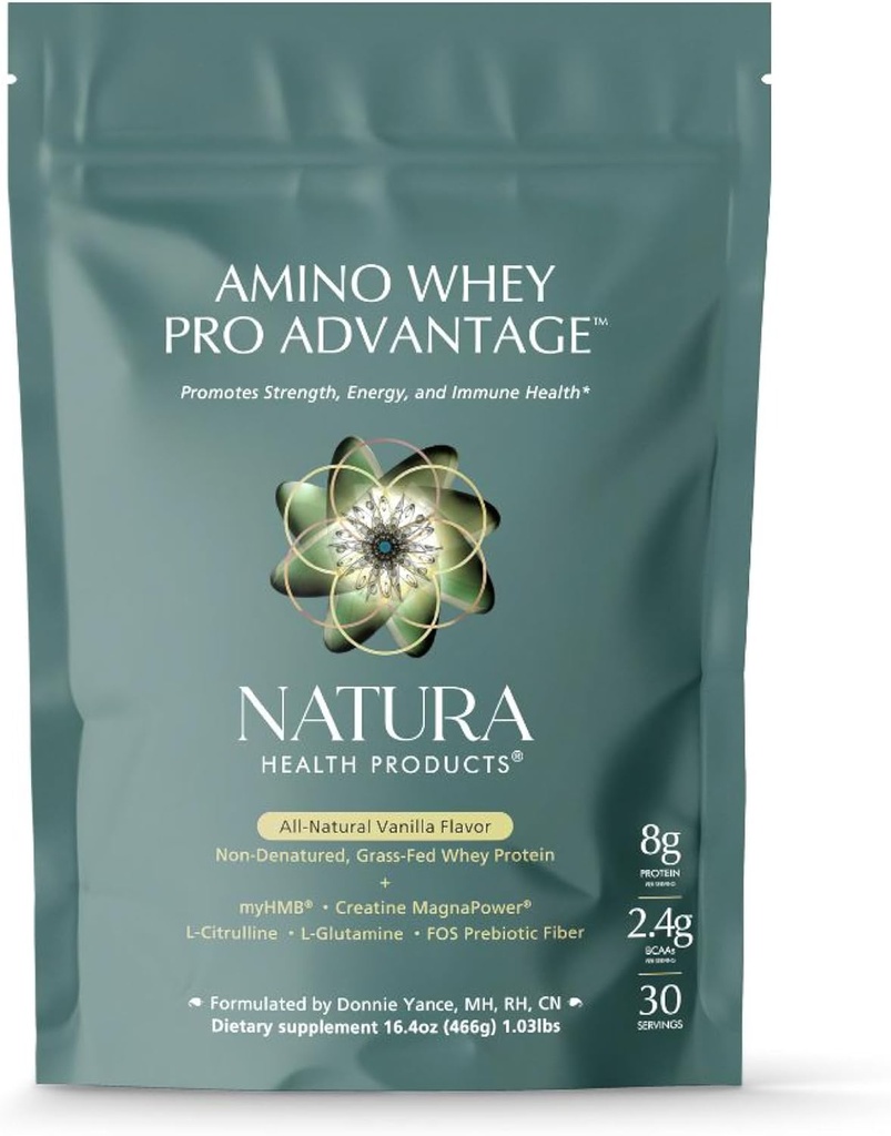Natura Health Products Reese Whey Pro AvantajTM - Grass-Fed Whey proteini HMB, Kretine, L-Glutamine. Kas Büyümesi için Temiz Malzemeler, Kurtarma (8 Scoop başına protein Grams - 30 Hizmet)