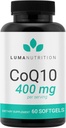 Luma Beslenme CoQ10 400 mg Softgels - High-Abhidrasyon Coenzyme Q10 - Co Q-10 200 mg / 400 mg - Kalp Sağlığı - 60 Sıvı Yumuşakgels