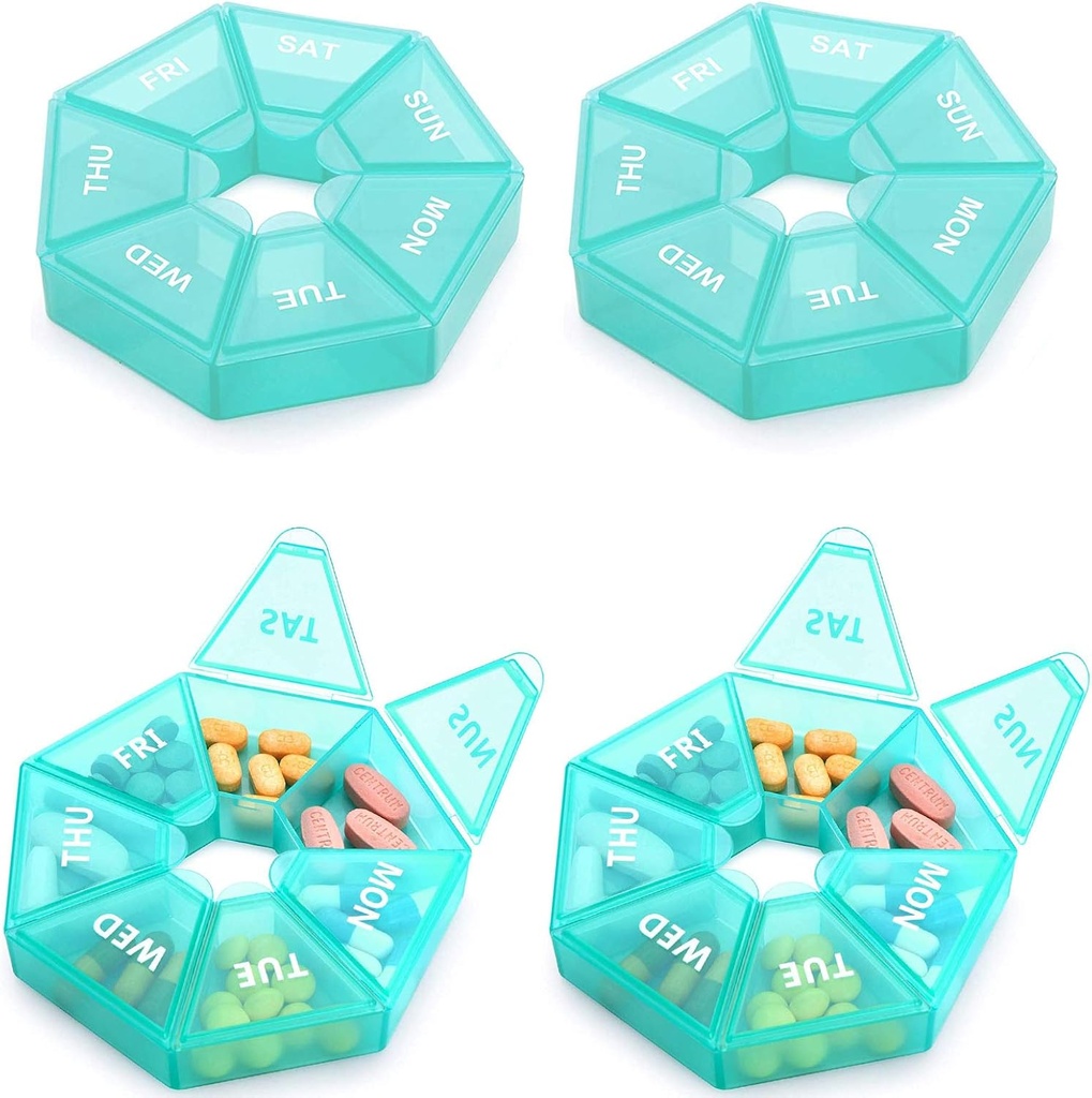 Haftalık Pill Organizer Büyük 7 Gün Pill Box Organizer Günlük Tıp Vakasını Vitamin Balık Yağı Pills Supplements Arthritis Friendly