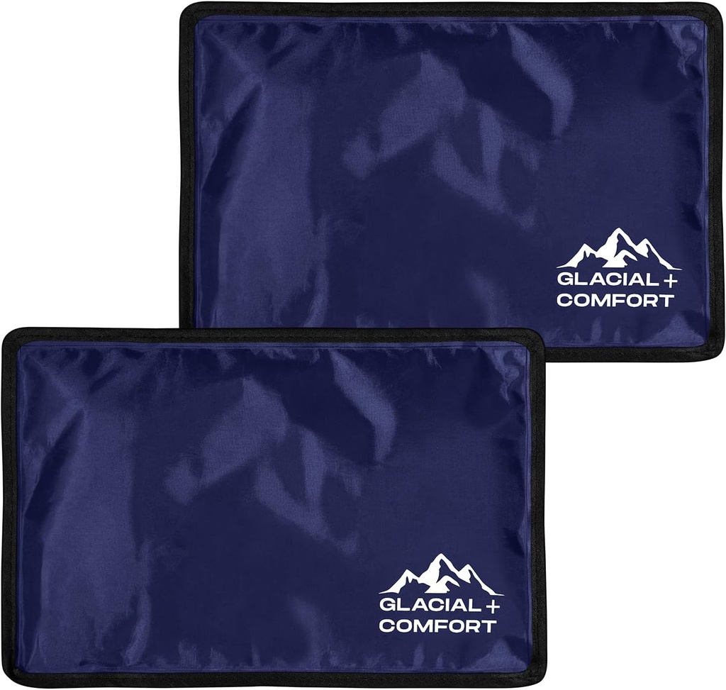 Glacial Comfort Gel Ice Pack for Back Pain - (12" x 8") Hip, Diz, Omuz Yaralanmaları, Kas Strains, Migraine & Postpartum Recovery with Flex Technology - After Surgery.