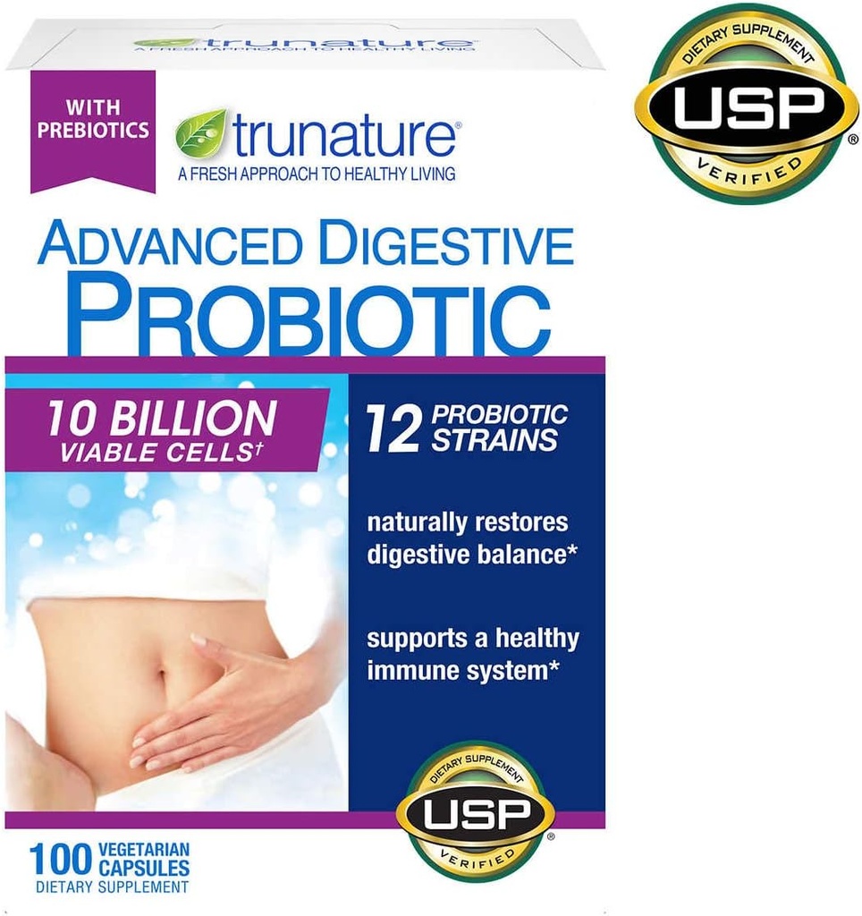 trunature Advanced Digestive Probiyotik, 100 Capsules (3 Pack)