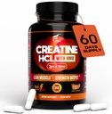 HMB ile Kretine HCL Capsules - Men & Women, Muscle Builder, Endurance, Strength, Superior to Monohidrat: Max Aborpsiyon için Anında, No Bloat, 180 Vegan Capsules