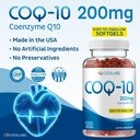 CoQ10 200 mg - Coenzyme Q10 Diyetsel Supplement, Easy-to-Swallow 120 Softgels