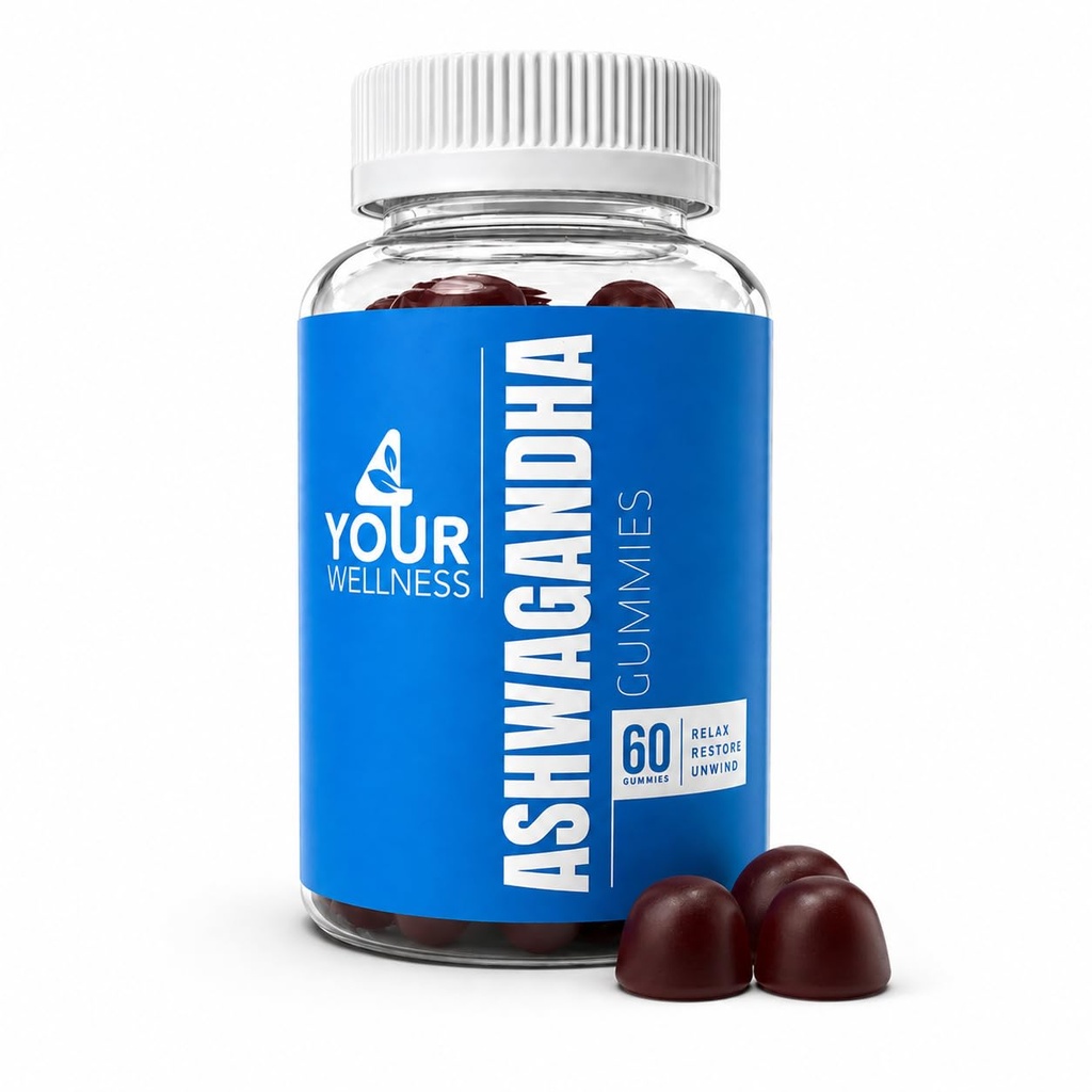 Ashwagandha Gummies Karma Berry KSM-66, Lion's Mane, Vitamin-D, Non-GMO, Gluten-Free, Gelatin Free & Kosher (60 Kont)