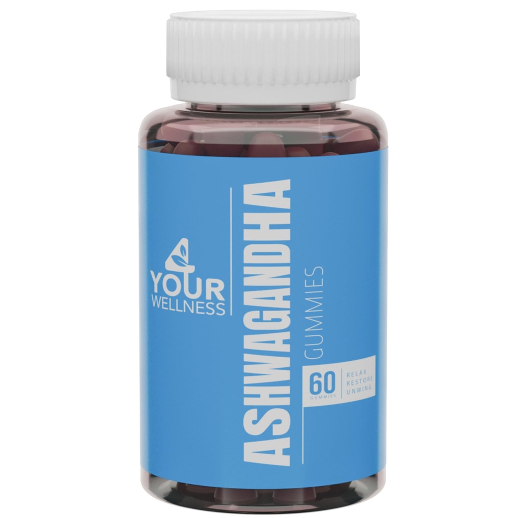 Ashwagandha Gummies with KSM-66 & Lion’s Mane Mushroom - Adaptogen Supplement with Vitamin D, Lemon Balm & Ginger, Vegan Non-GMO Gluten Free, Kosher, 30 Day Supply, 60 Count, Pack of 1