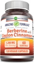 Pure Ceylon Cinnamon 1200 Mg ile Şaşırtıcı Formulaler Berberine | Premium Kompleksi Tamam | Veggie Capsules | Non-GMO | Gluten Free | ABD'de Yapılacaklar (1 Pack | 120)