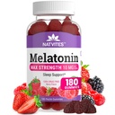 Melatonin Gummies Max Strength 10mg Pectin Gummies, Sleep Support ile yardımcı olur, Berry Flavor Gummy,% 100 Drug Free, 180 Count (kırda 1)