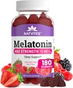 Melatonin Gummies Max Strength 10mg Pectin Gummies, Sleep Support ile yardımcı olur, Berry Flavor Gummy,% 100 Drug Free, 180 Count (kırda 1)