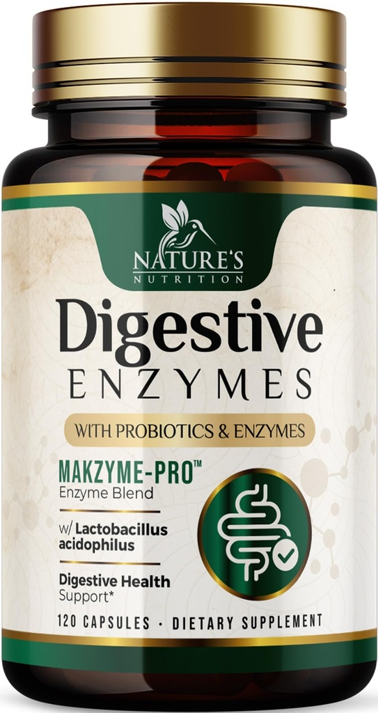 Digestive Enzymes - Multi Enzyme Complex με Bromelain, Papain, Probiotics & Prebiotics για Digestive Health, Gut Support & Bloating για γυναίκες & άνδρες, Enzymes for Digestion Support - 120 Κάψουλες