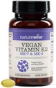 NatureWise Vitamin K2 600mcg Supplement with MK-7 100mcg & MK-4 500mcg - Geliştirilmiş Bio kullanılabilir Formula - Bone and Heart Health - Vegan, Gluten Free, Non-GMO -90 Softgels[3-Month Supply]