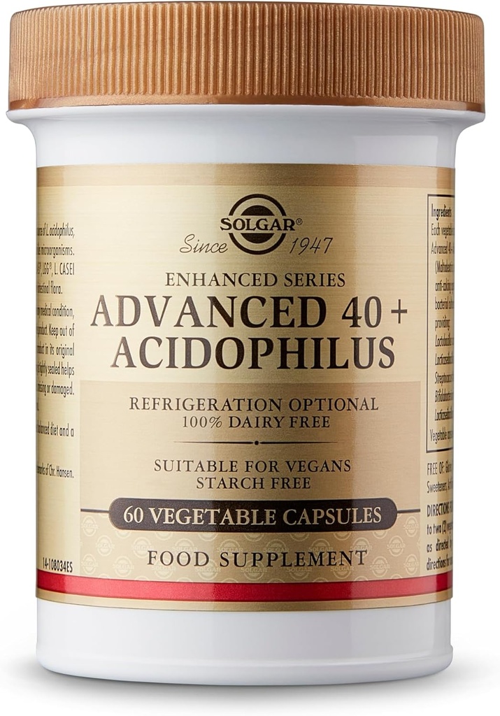 Solgar Advanced 40+ Acidophilus, 60 Vegetable Capsules