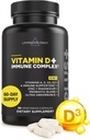 Livingood Daily Vitamin D + Immune Kompleks, D3 K2, çinko, Magnezyum, E & A ve Probiyotikler, Immune Support Supplement, Advanced Abxia, Gluten Free, Non GMO, 60 Capsules