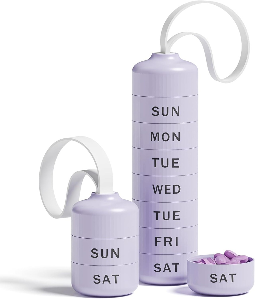 Betife Cute Pill Organizer, Low Weekly Pill Box for Travel, Cute Daily Pill Case 7 Day, 7 Büyük Dayanıklı Karşılaştırmalar, Sturdy ABS Pill gain for Vitamin Supplement Medicine (Purple)