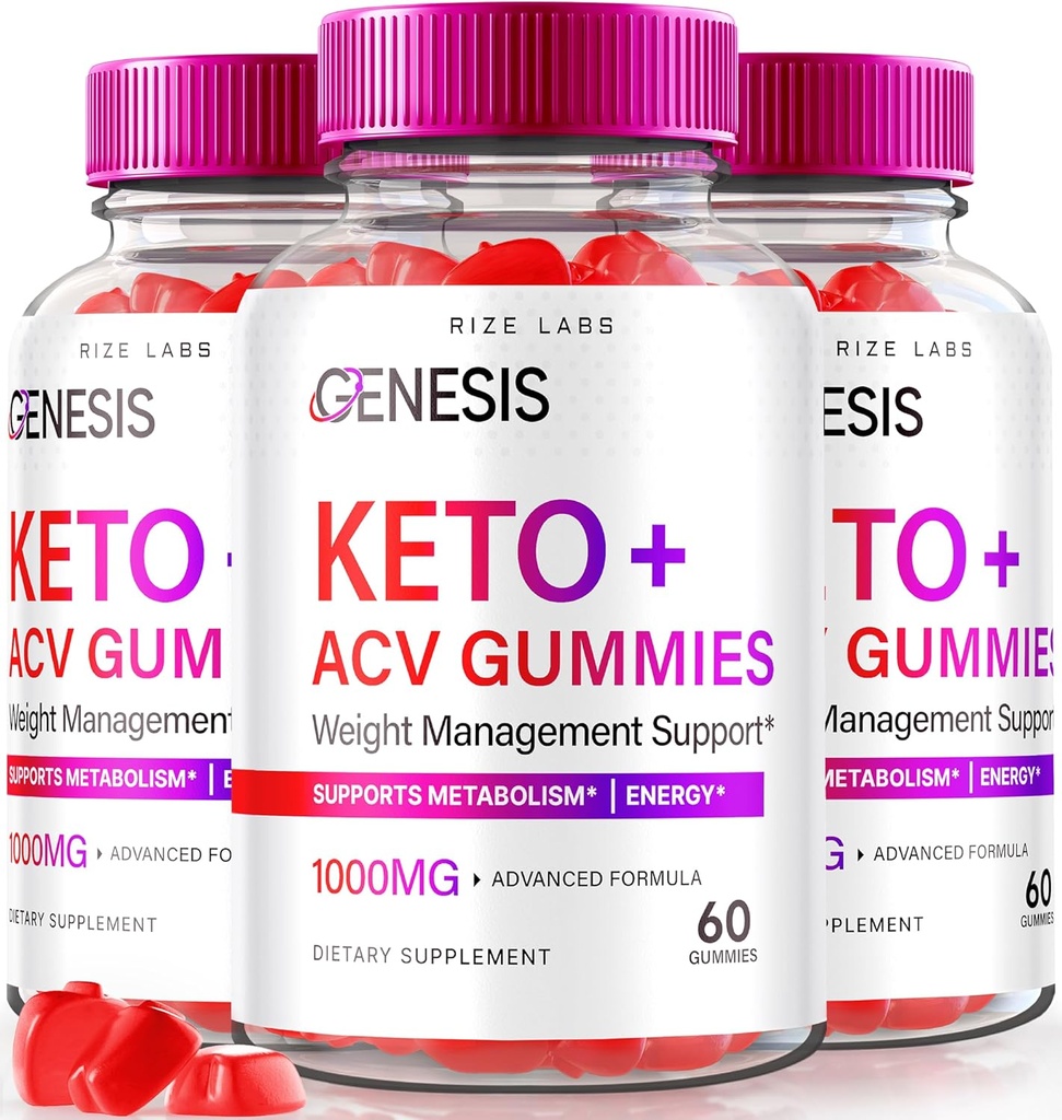 Laboratuvarları - Genesis Keto +ACV Gummies, Gelişmiş Kilo kaybı için Supplement, All Natural Extreme 2000 mg Gummies (180 Gummies)