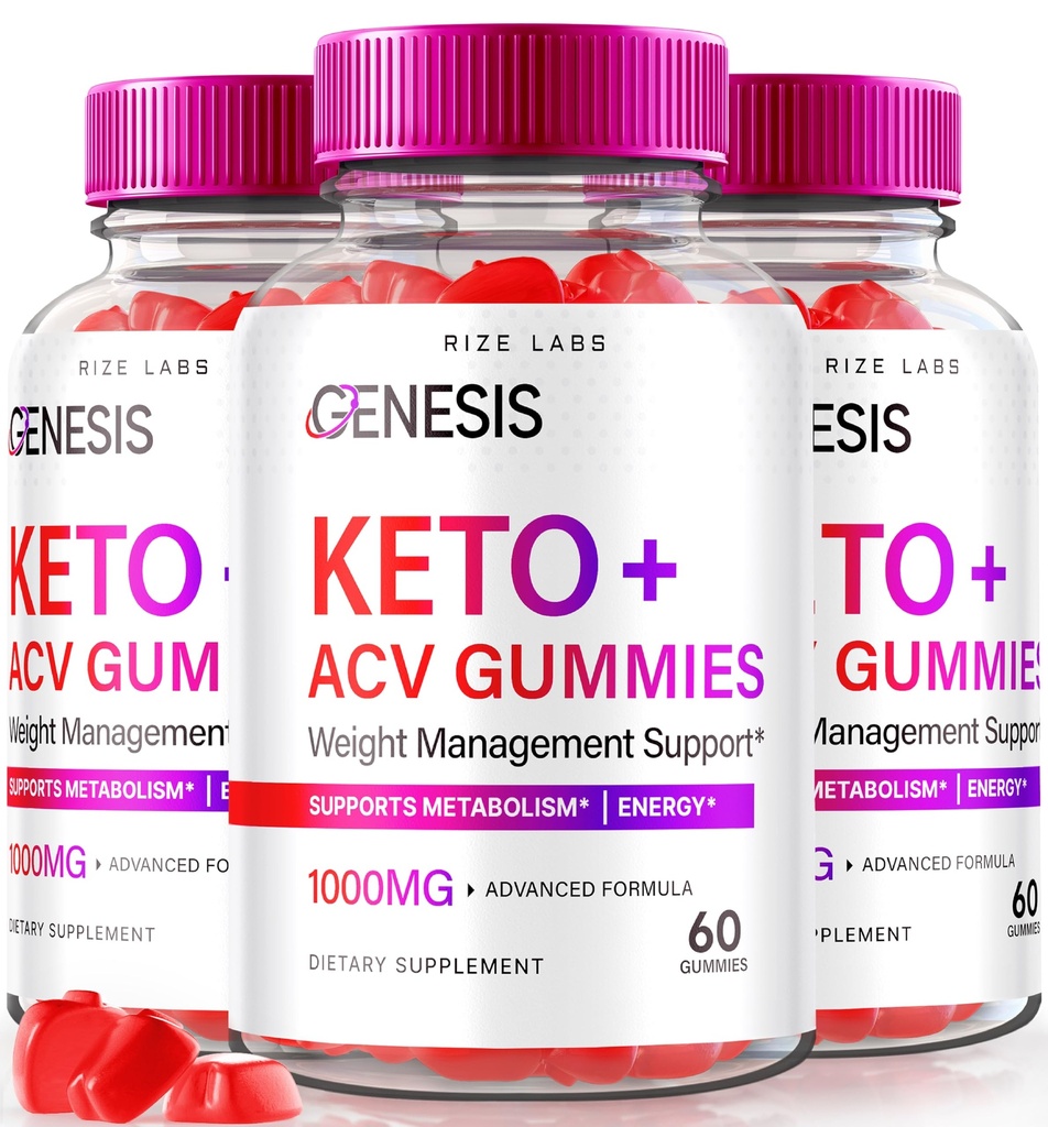 rize labs - Genesis Keto Keto+ACV Gummies, συμπλήρωμα για προηγμένη απώλεια βάρους, όλα τα φυσικά Extreme 2000mg Gummies (180 Gummies)