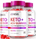Laboratuvarları - Genesis Keto +ACV Gummies, Gelişmiş Kilo kaybı için Supplement, All Natural Extreme 2000 mg Gummies (180 Gummies)