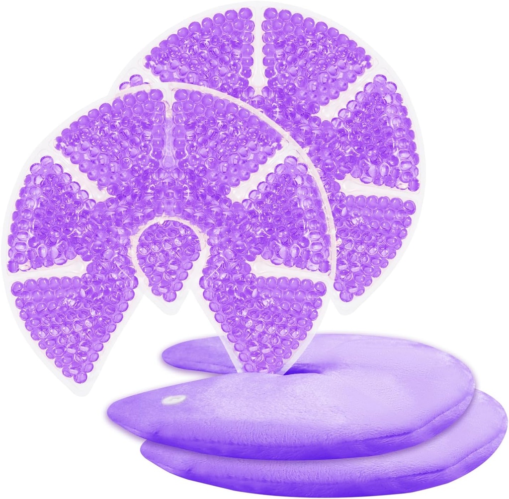 Sıcak / Cold Meme Gel Bead Buz Paketleri Meme Soğutma/Heat Pads Emzirme, Hemşirelik Ağrısı, Mastitis, Engorgement, Swelling, Plugged Ducts | Boost Milk Let-Down & Production,2 Pack (Purple)