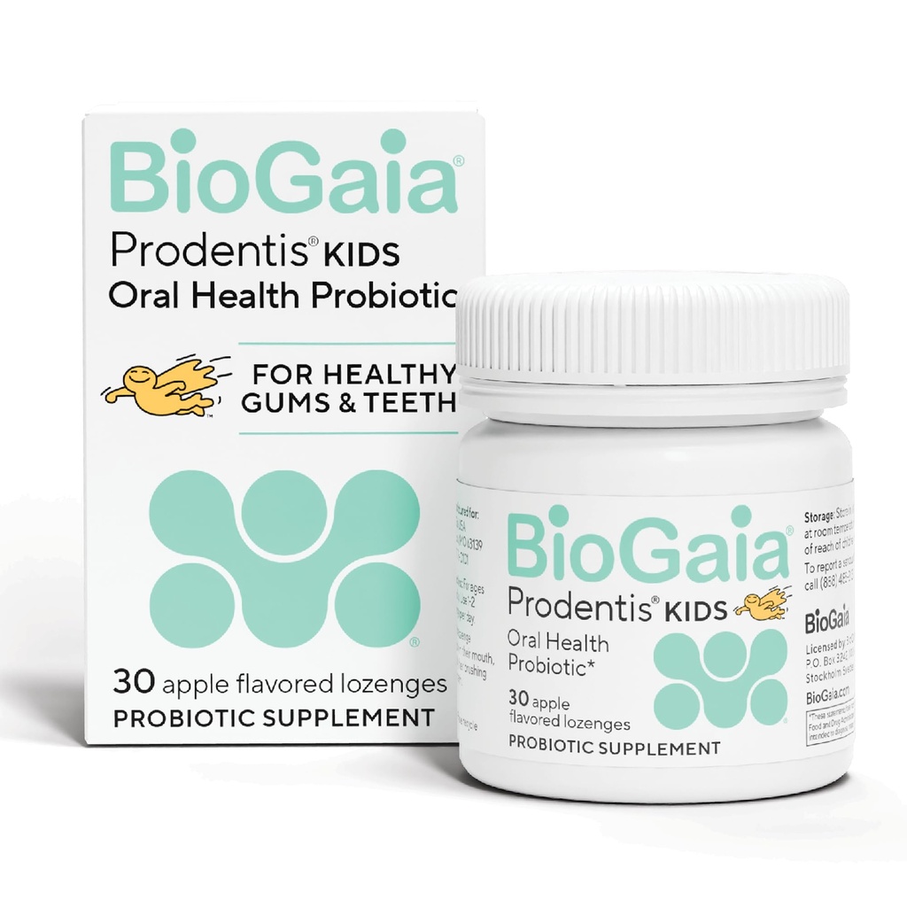 BioGaia Prodentis Kids | Diş ve Gums için Diş Probiyotikleri | İyi Oral Sağlık & Gut Health Too | Oral Probiyotikler | 30 Apple-Flavored Lozenges | 1Pack