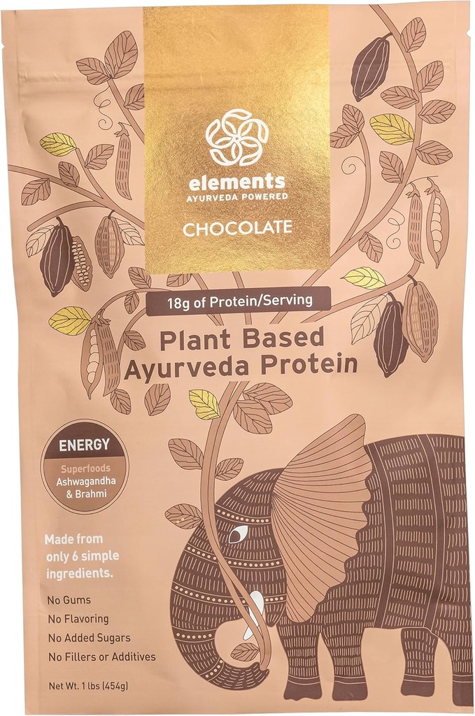 Στοιχεία φυτικής πρωτεΐνης Vegan Chocolate Protein σε σκόνη - Αντικατάσταση γεύματος από καθαρό βιολογικό κίτρινο αρακά & ακατέργαστο κακάο - Κέτο, χωρίς γαλακτοκομικά, χωρίς σόγια, Παλαιό, και μη GMO - 1lb - 14 Σερβιέτες
