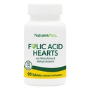 NaturesPlus Folic Acid Hearts (Methylfolate) - 400 mcg, 90 Vejetaryen Tabletler - B6 & Vitamin B12 (Methylle-Free) - 90 Servisler