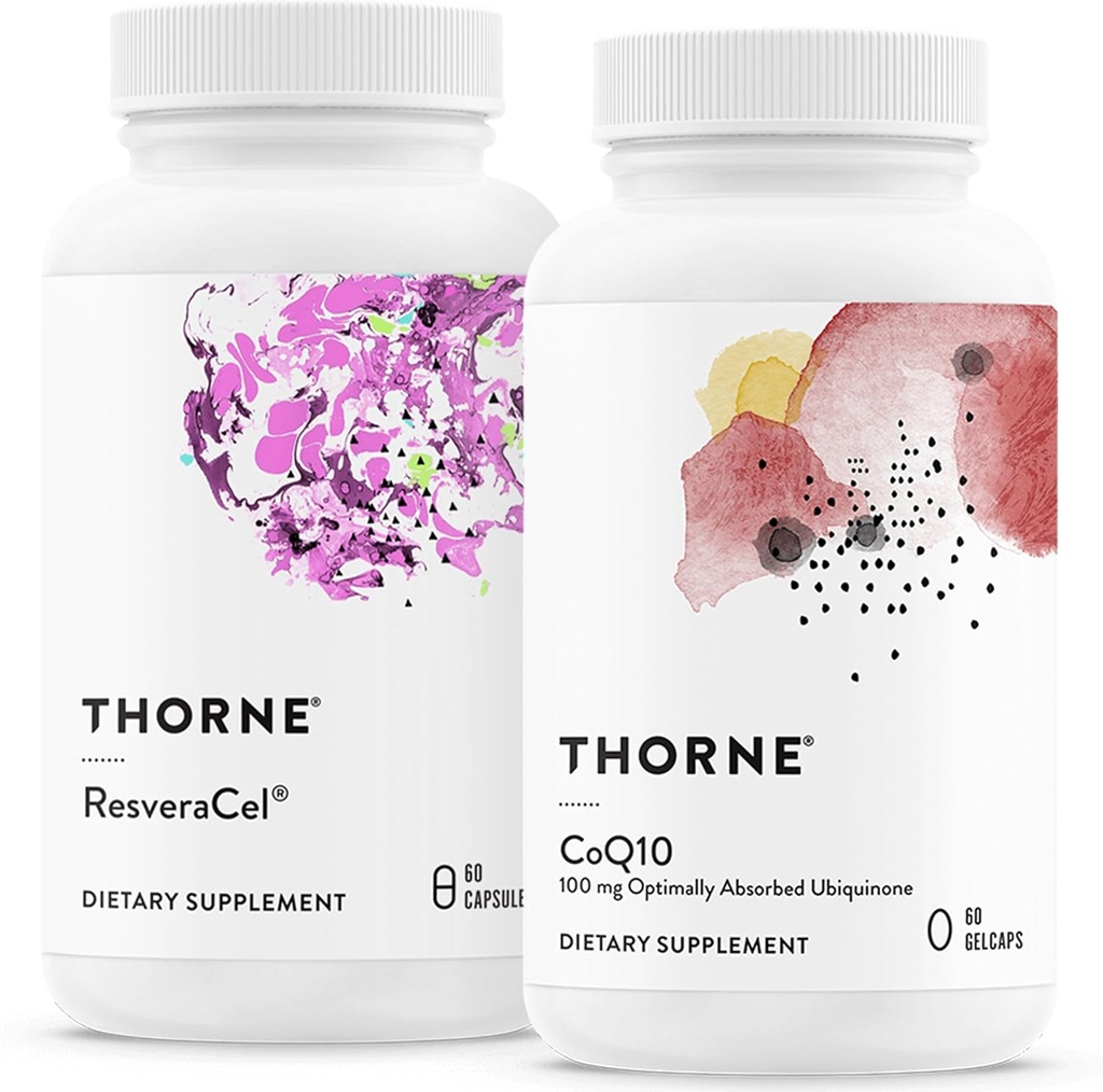 THORNE - Cellular Health Bundle - CoQ10 & NiaCel 400 - Support Energy, Cellular Defense & Healthy Aging - 30 to 60 Servings