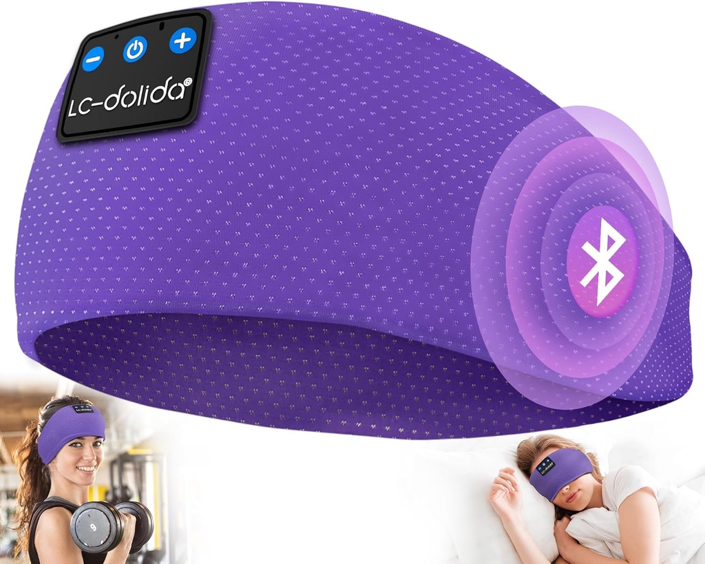 LC-dolida Κοιμισμένα ακουστικά Bluetooth 5.4, ακουστικά κεφαλής Ασύρματα ακουστικά, μάσκα ύπνου για ύπνο, αθλήματα, δώρα, προπόνηση, τζόγκινγκ, γιόγκα, αϋπνία, αεροπορικά ταξίδια, διαλογισμός