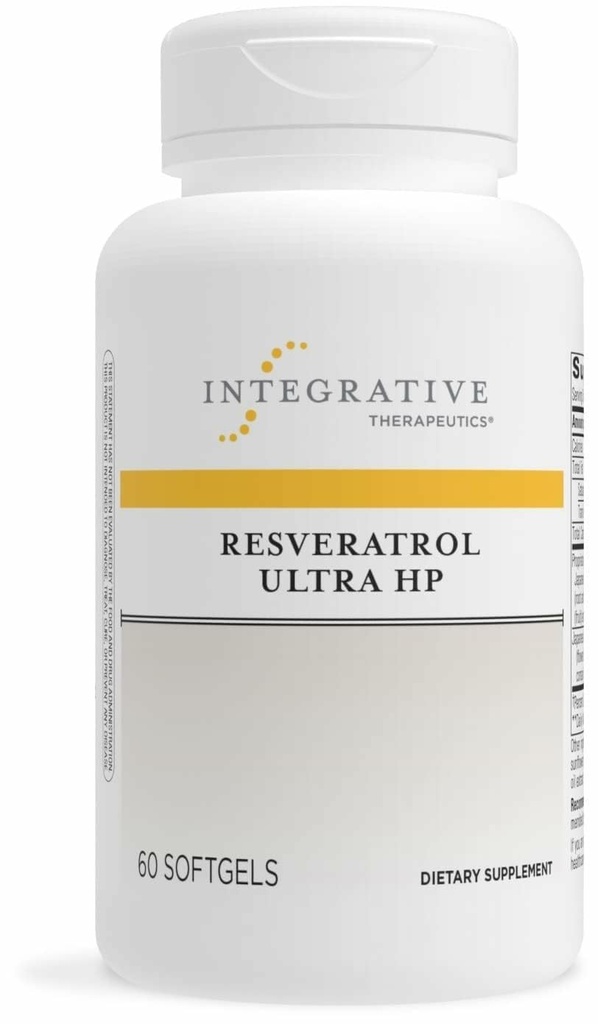Integrative Therapeutics Resveratrol Ultra HP - Heart Health Support Supplement for Daily Antioxidant Support*- Once-Daily, Non-Soy Softgel - Gluten-Free & Dairy-Free - 60 Softgels (60 Servings)