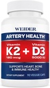 Artery Health Supplement, Vitamin K2 (180) & Vitamin D3 (5000iu), 90 Veggie Capsules