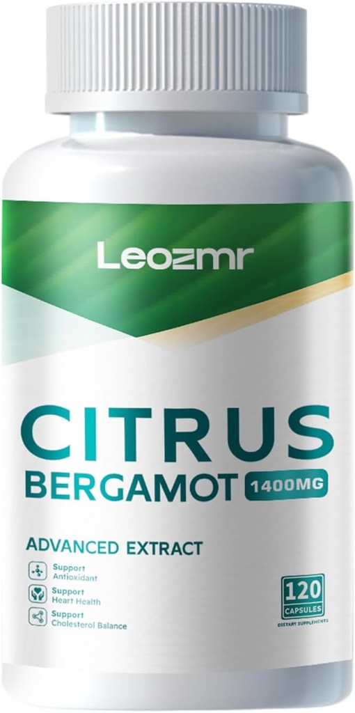 Organik Citrus Bergamot 1400 mg, 120 Capsules - 25:1 Citrus Bergamia - Essential Oil and Citrus Bioflavonoyaks - Natural Heart Health Supplements for Women and Men - Non-GMO Pills
