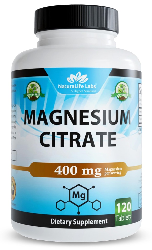 Μαγνήσιο Κιτρικό 400 mg ανά σερβίροντας – 120 δισκία, Vegan, Μη ΓΤΟ