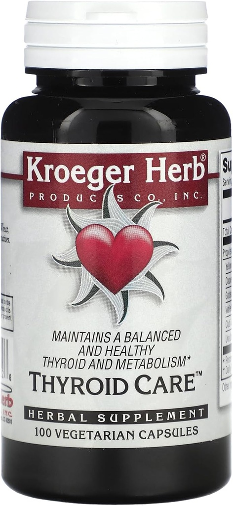Kroeger Herb Thyroid Care Κάψουλες, 100 Count