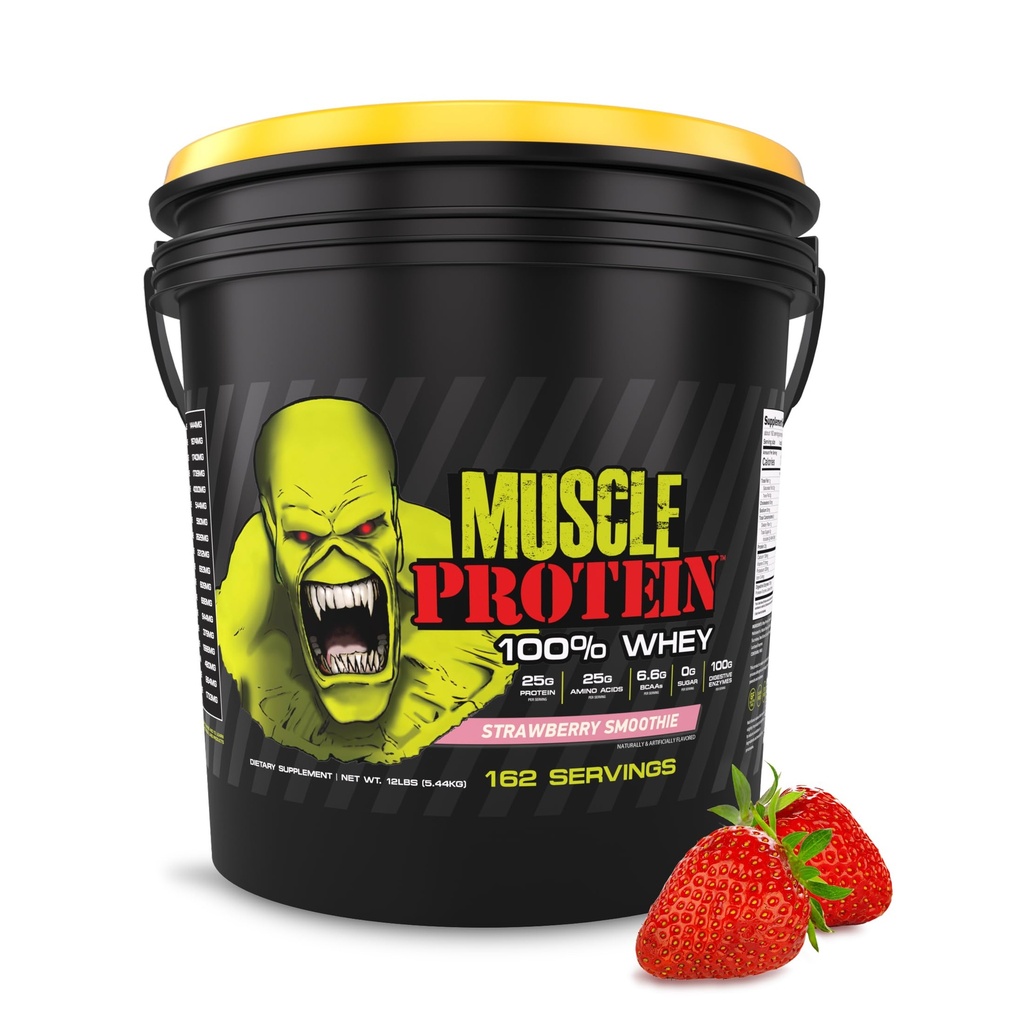 COLOSSAL LABS Muscle Protein Whey Toz [12 lbs/Pack of 1]– Soğuk Filtrelenmiş, 25g Pure Protein, 6.6g BCAAs (Pazar Mayıs Vary) (12LB, Strawberry)