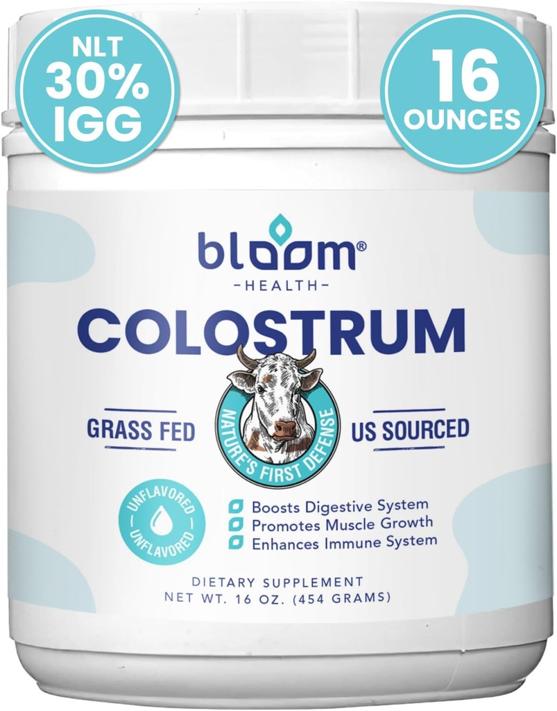 Grass Fed Colostrum Toz –% 30 IgG | Digestive System, Muscle Health ve Geliştirilmiş Immune sistemi | Unflavored, Non-GMO ve Gluten Free | 16 OZ 454 gm ABD'den Kaynaklandı